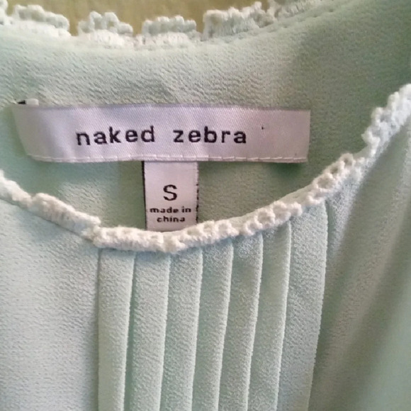 Womans S Naked Zebra Mint Green Spaghetti Strap Camisole Summery Flowy - Picture 2 of 4